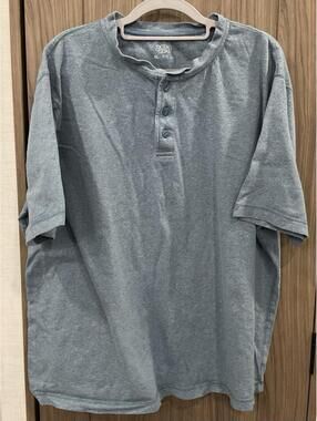 Ocean + Coast Green Mens Short Sleeve Button Neck Tee Shirt Size XL